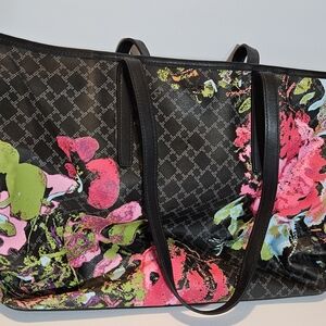 Tumi Floral Black Tote Bag